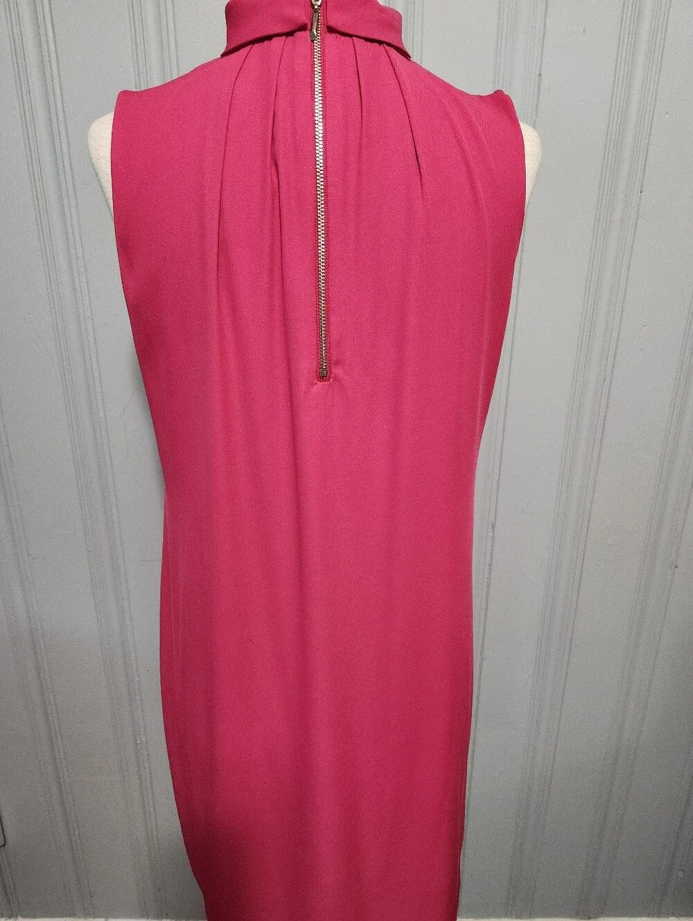 WHBM LIKE NEW Hot Pink Sleeveless V-Neck Midi Dress